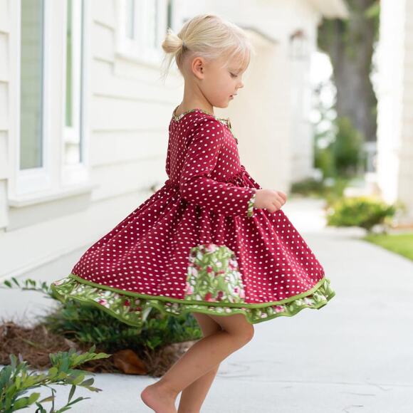 SweetHoney Holiday Mixed Print Dress Size 12m - Picture 7 of 7